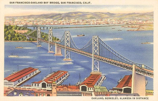 Found Image Press - Postcard SF-145 San Francisco-Oakland Bay Bridge, California