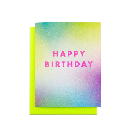 Next Chapter Studio - "Happy Birthday" Aura Risograph Card