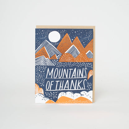 Egg Press Manufacturing - Mountains Of Thanks Letterpress Greeting Card by Hello!Lucky