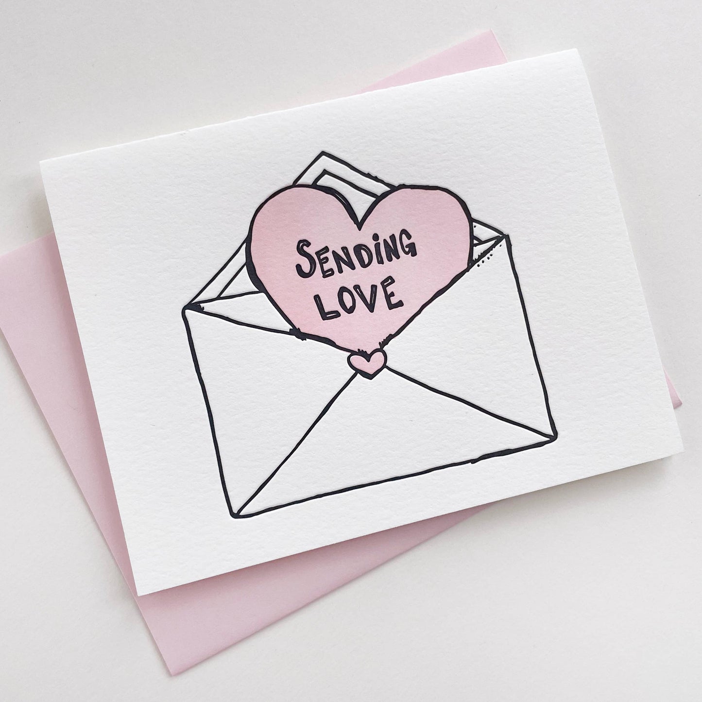 Steel Petal Press - Sending Love Envelope - Letterpress Love and Friendship Valentine Card