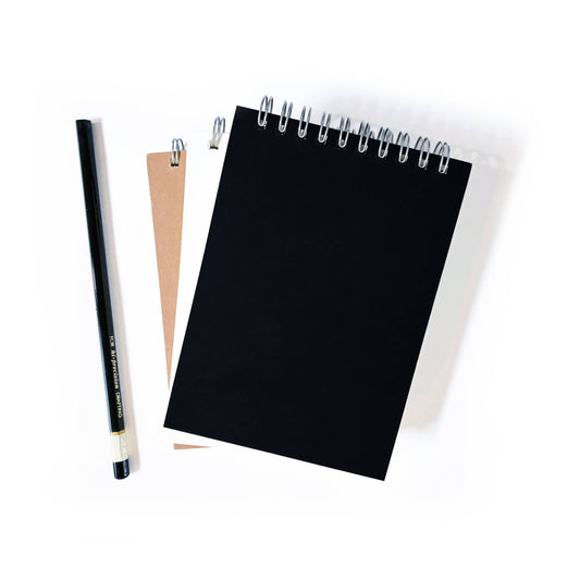 Studio Portmanteau - Medium Top Spiral Notebook: Black