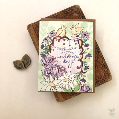 Cynla - Wedding birds greeting card - happy wedding wishes