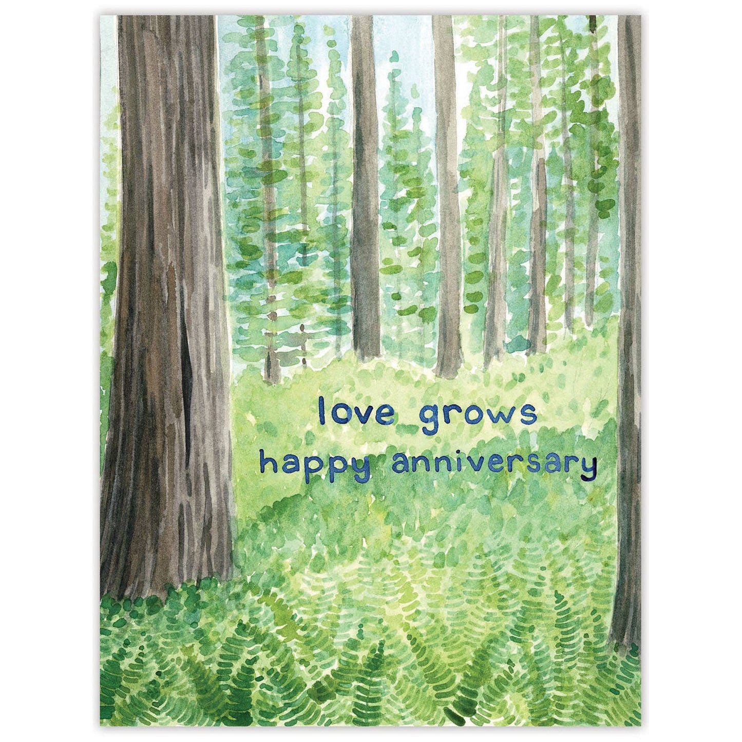 Yardia - Love Grows - Watercolor Anniversary Card - Love Card