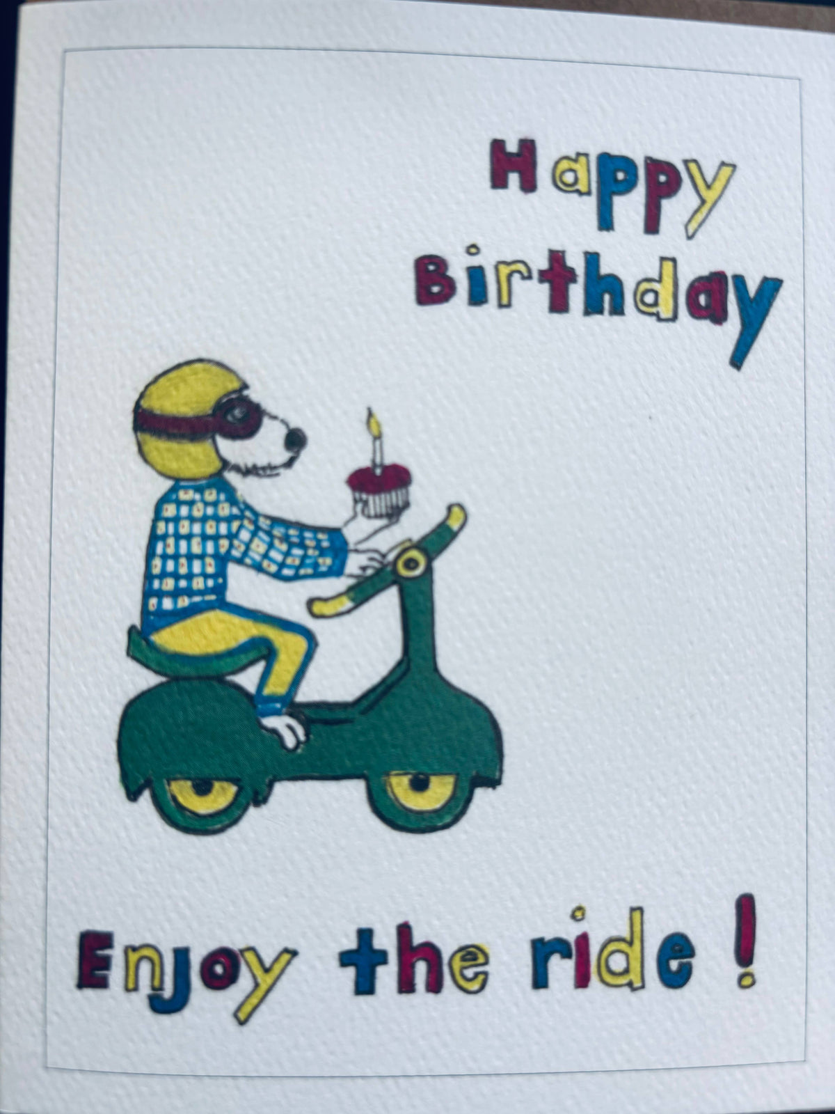 Bernie Street Studios - Enjoy the Ride Happy Birthday dog scooter cupcake dog card