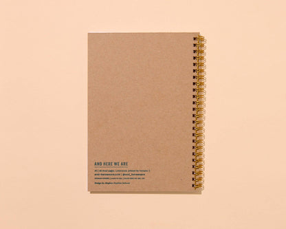 And Here We Are - Bows Letterpress Spiral Notebook - Coquette - Made in USA