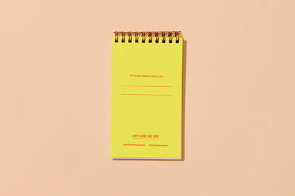 And Here We Are - Hearts Letterpress Spiral Pocket Size Notebook - Made in USA