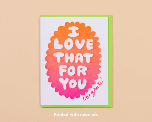 And Here We Are - Love That for You Graduation Letterpress Greeting Card- Made in USA