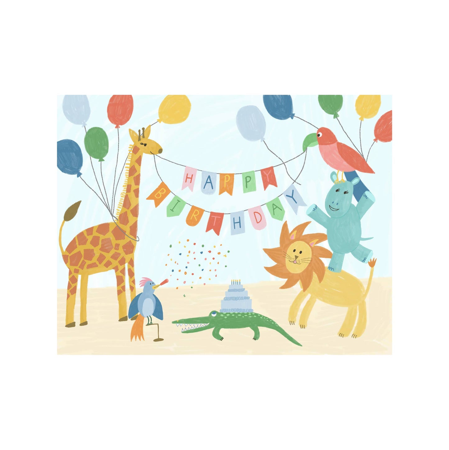 Courtney Beyer Design - Animal Kids Birthday Greeting Card