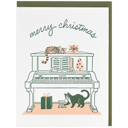 Smudge Ink - Musical Cats Christmas Card: Single Card