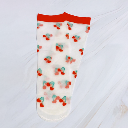 Ellison+Young - Cherry Sheer Socks