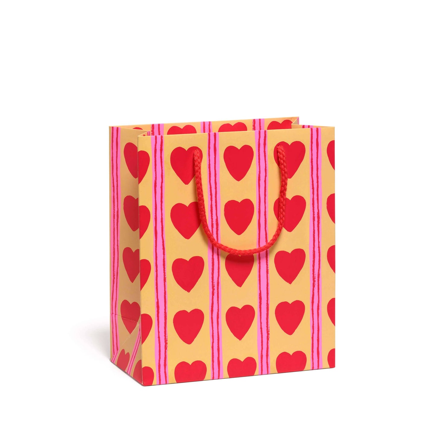 Red Cap Cards - Heart Stripes medium gift bag: Medium