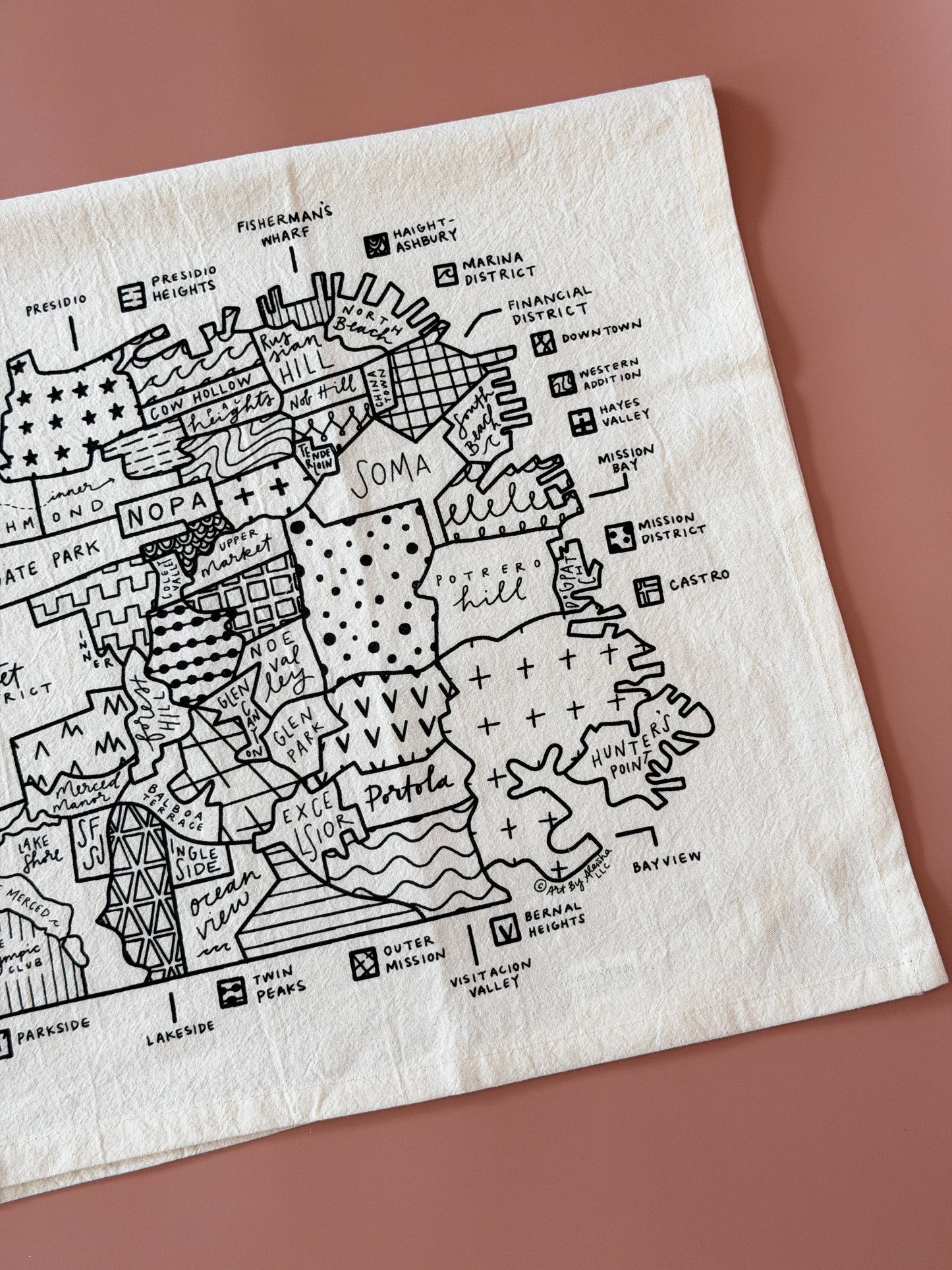 By Aleisha - San Francisco Map Tea Towel
