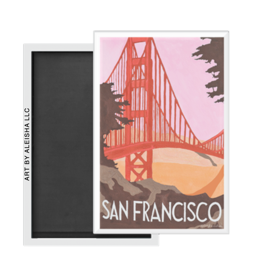 By Aleisha - Golden Gate Travel Poster Magnet