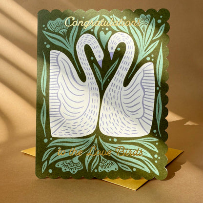 Paper Parasol Press - Wedding Folk Swans Card