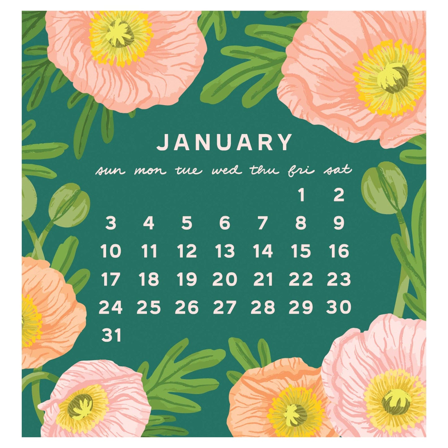 Smudge Ink - 2027 Flower Power Mini Calendar