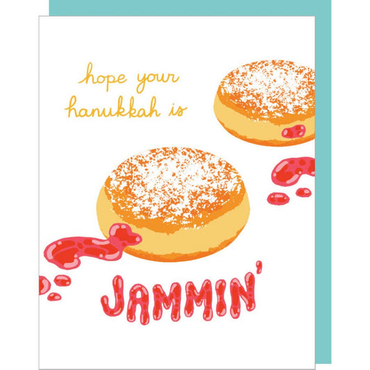 Smudge Ink - Jelly Donuts Hanukkah Card: Single Card