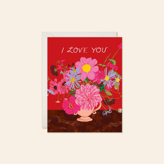 Karen Schipper - I Love You Dahlia – Floral Valentine’s Greeting Card