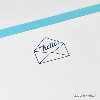 Inkello Letterpress - Stationery Set with Navy "Hello!" Script (#472)