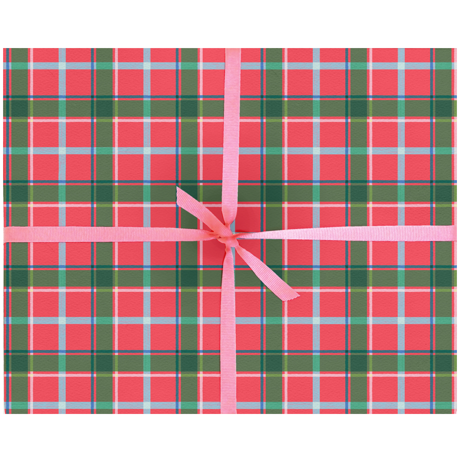 Smudge Ink - Festive Plaid Gift Wrap: 3 Sheets per Roll