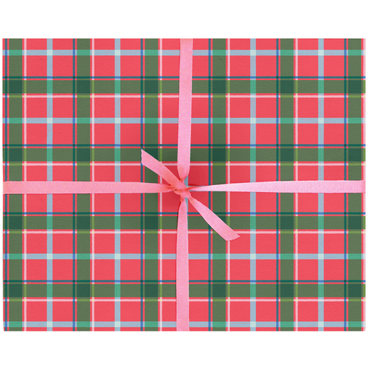 Smudge Ink - Festive Plaid Gift Wrap: 3 Sheets per Roll