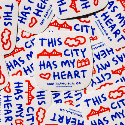 Gab Art & Design - This city has my heart / san francisco sticker