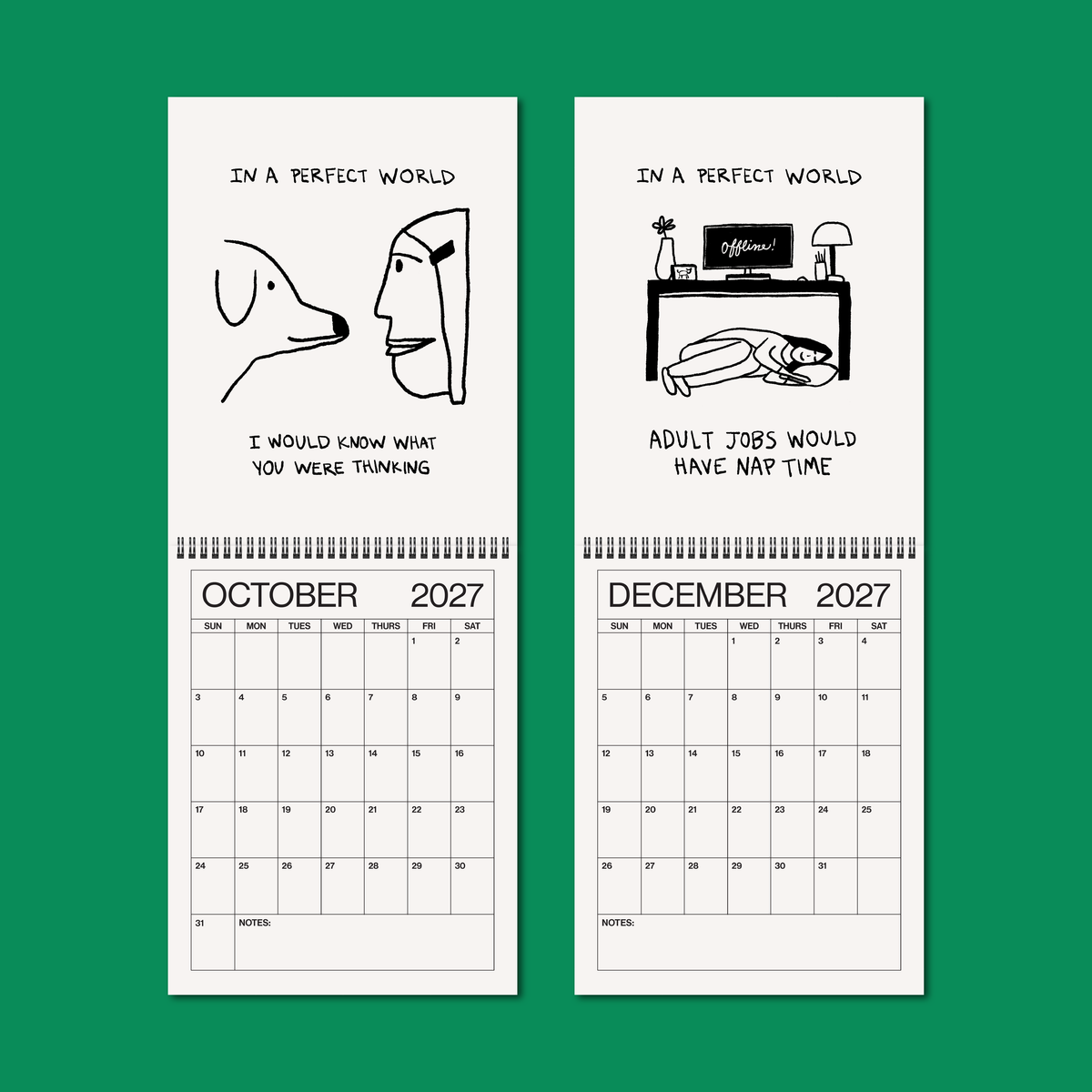 Gab Art & Design - 2027 illustrated wall calendar: in a perfect world