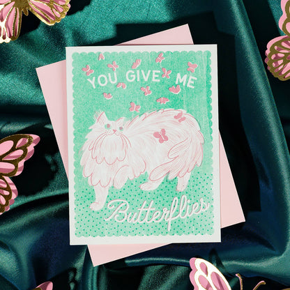 Bromstad Printing Co. - You Give Me Butterflies - Risograph Card