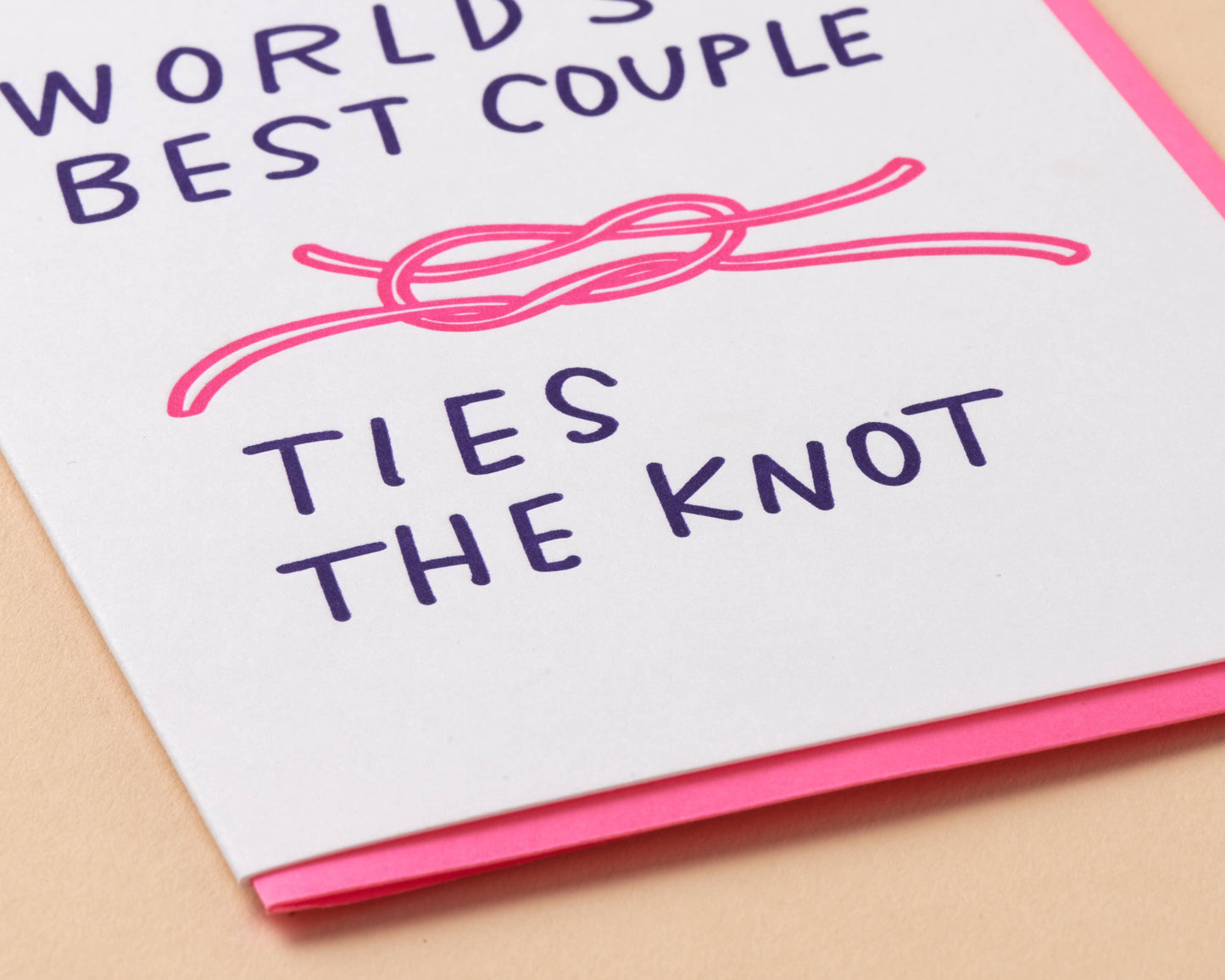 And Here We Are - Ties the Knot Wedding Letterpress Greeting Card- Made in USA
