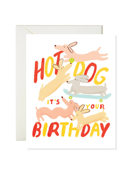 Karen Schipper - Hot Dog Birthday - Dog Pun Birthday Card
