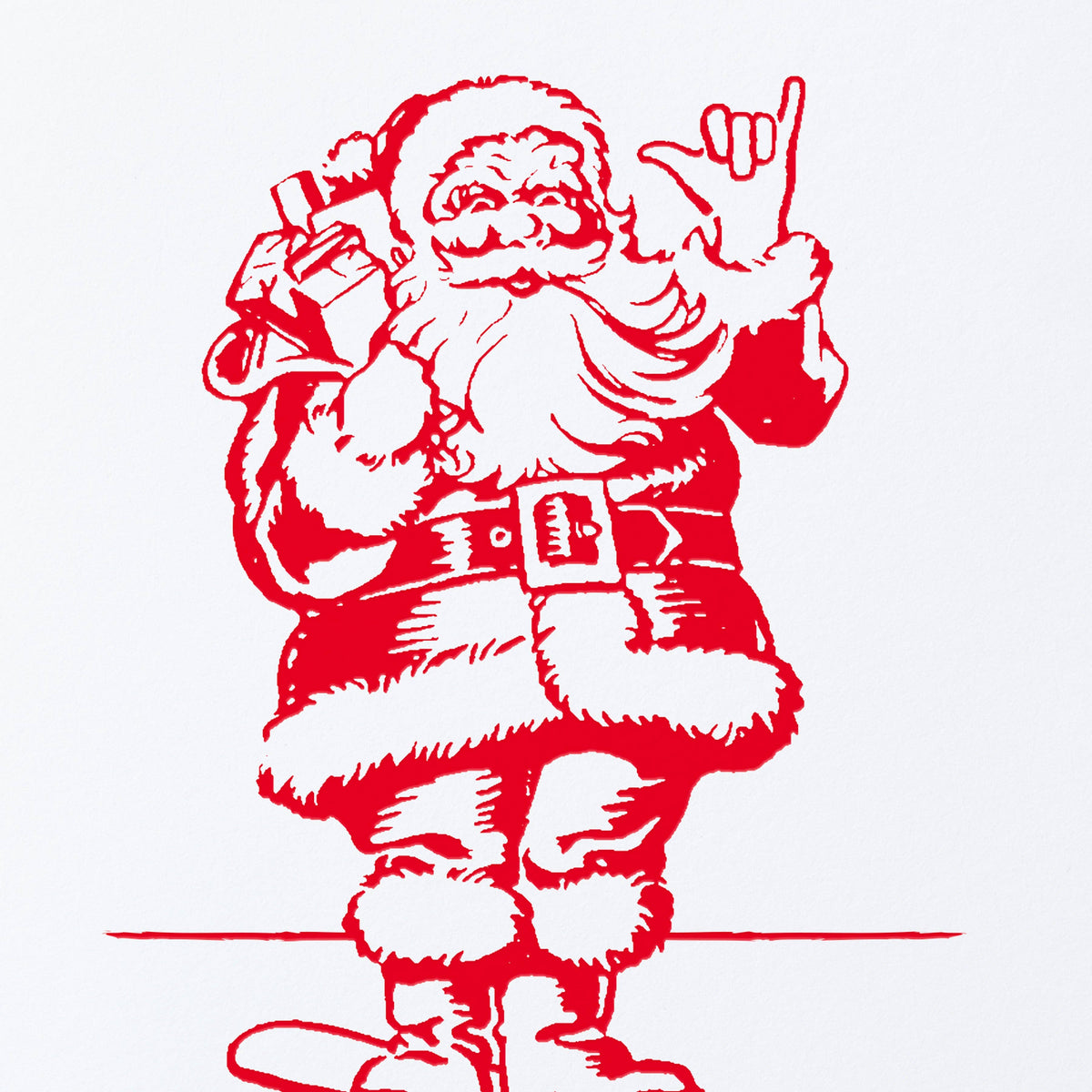 Sweet Bippy Press - Santa Longboard Holiday Card