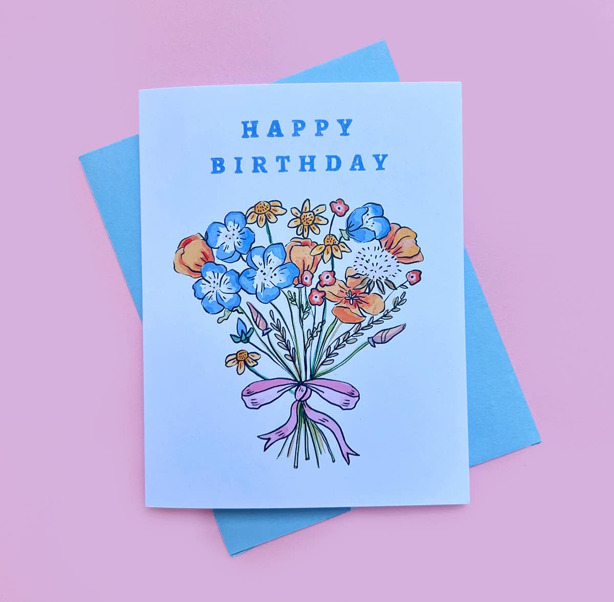 Brenna Daugherty Illustration - California Wildflowers Birthday Card
