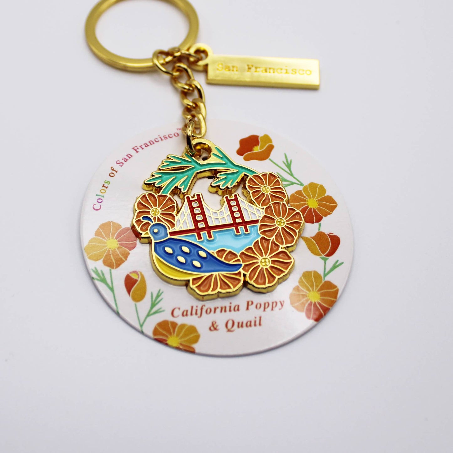 Tomoko Maruyama - San Francisco Golden Keychains: California Poppy & Quail