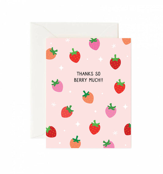 Tickle Me Lavender - Thanks So Berry Much!! Strawberry Greeting Card