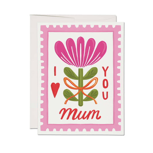 Red Cap Cards - Mum Stamp greeting card: Single
