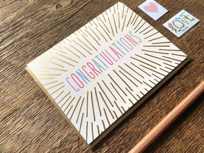 Noteworthy Paper & Press - Congrats Beams Card
