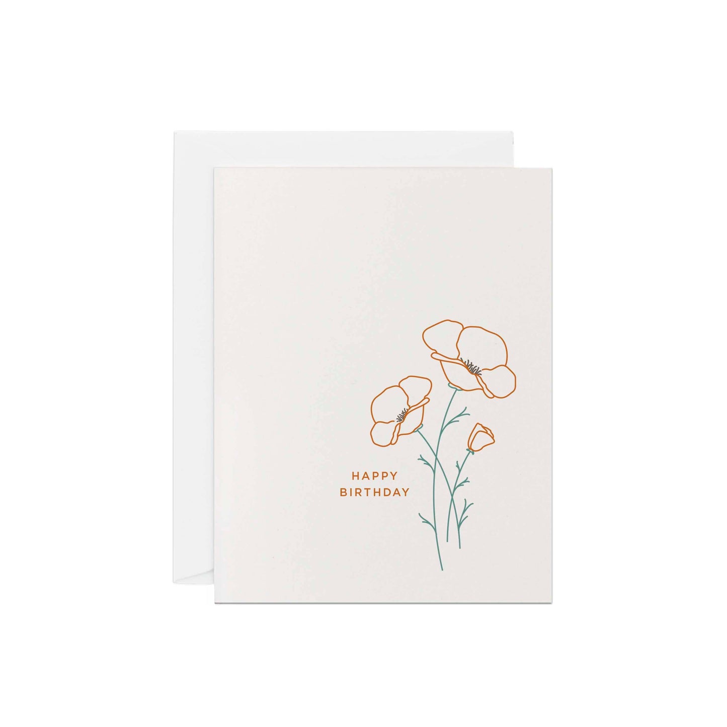 Line & Kind Paper - Birthday - California Poppies Flower