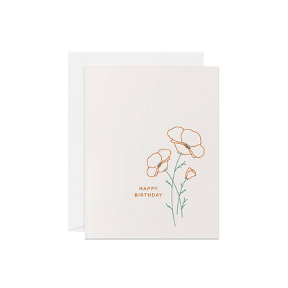 Line & Kind Paper - Birthday - California Poppies Flower