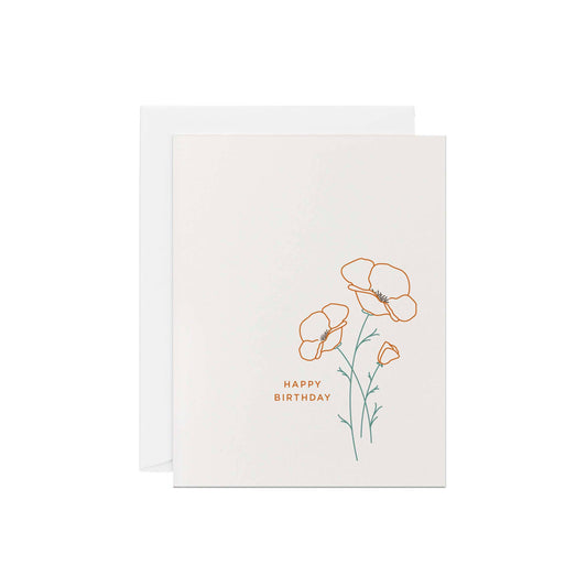 Line & Kind Paper - Birthday - California Poppies Flower