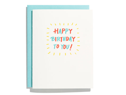 Shorthand Press - Birthday Burst - Letterpress Greeting Card