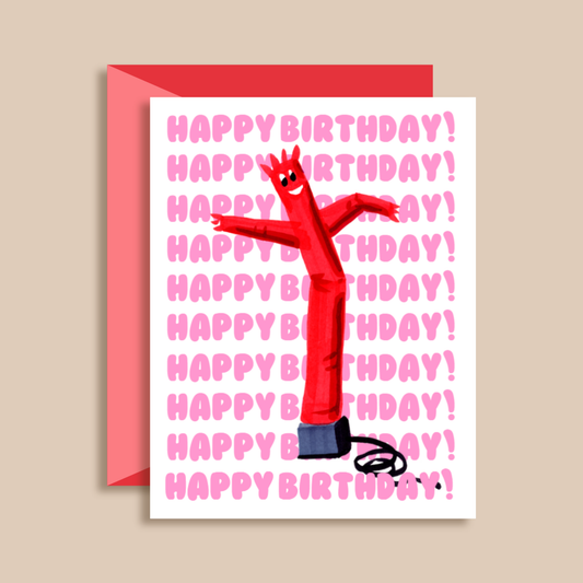 Painting With James - Inflatable Tube Man Happy Birthday Greeting Card