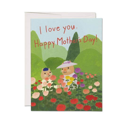 Red Cap Cards - In the Garden greeting card: Single