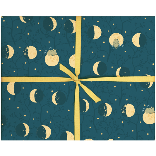 Smudge Ink - Moonlight Animals Gift Wrap (e.b. goodale): 3 Sheets per Roll
