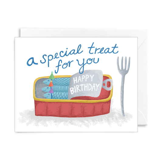 Courtney Beyer Design - Anchovy Tinned Fish Birthday Greeting Card