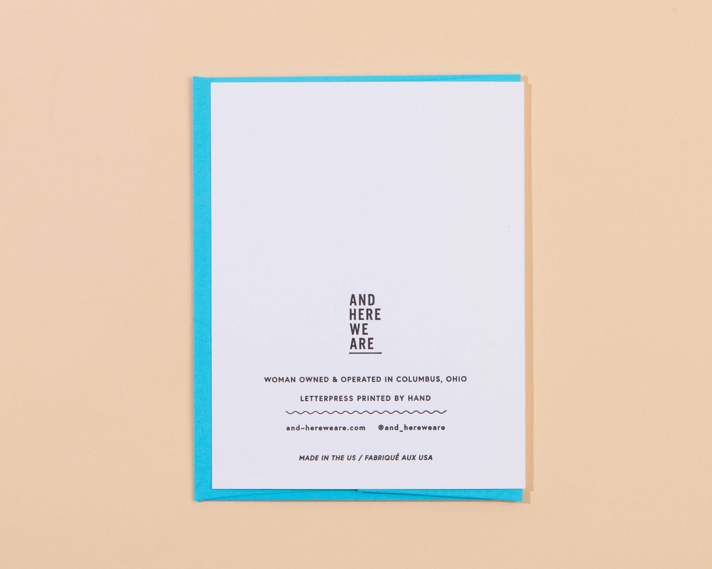 And Here We Are - Letterpress Sympathy Card—Eight Arms (Octopus, Ocean)