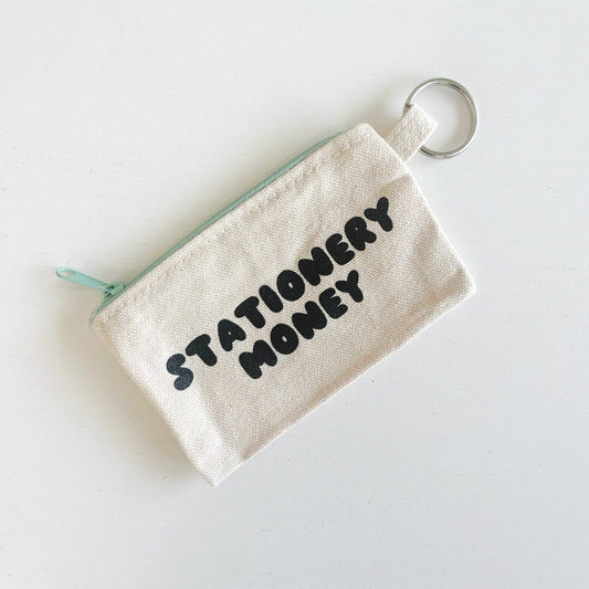 The Paper + Craft Pantry - Mini Cotton Canvas Pouch: Mint Stationery Money