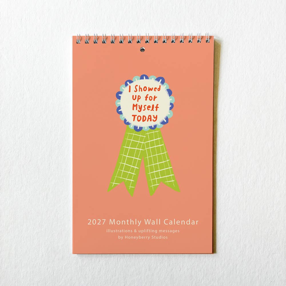 Honeyberry Studios - 2027 I Showed Up for Myself Today Monthly Wall Calendar