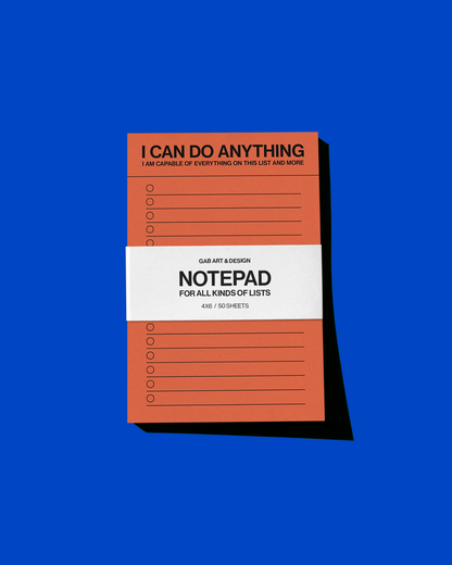 Gab Art & Design - I can do anything - list notepad
