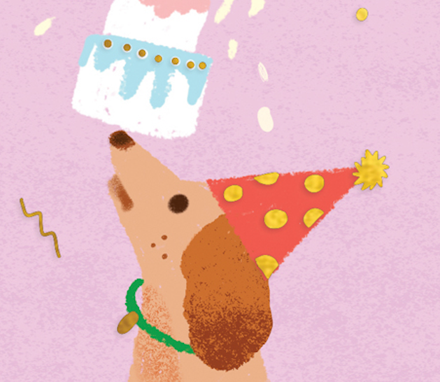 Carolyn Suzuki - PARTY DOG - Birthday Card