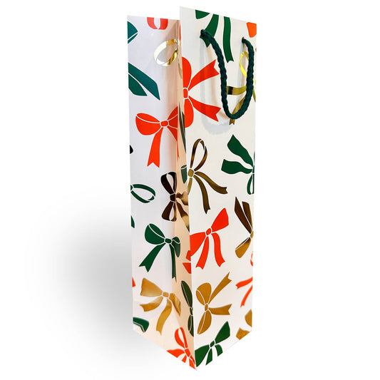 The Social Type - Holiday Ribbon Wine Gift Bag