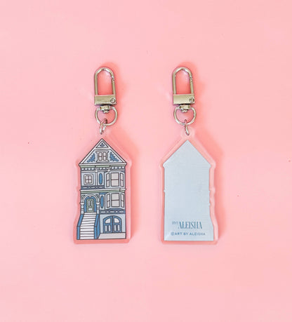 By Aleisha - Painted Lady Keychain: Blue